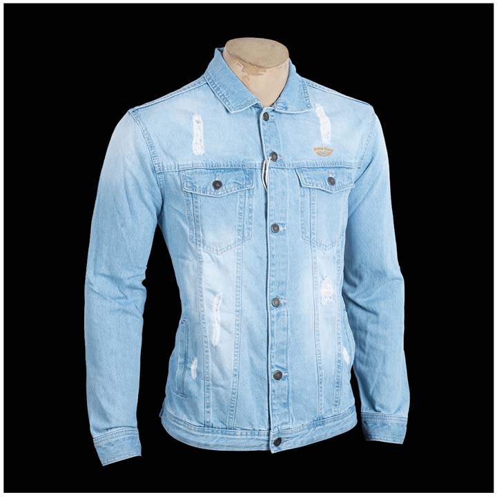 Casual Wear Men's Full Sleeve Sky Blue Denim Jacket image 2