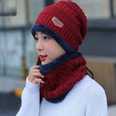Winter Cap For Women and Man-RED image 2