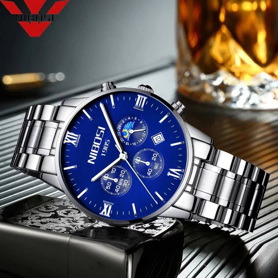 NIBOSI Blue Watch Men