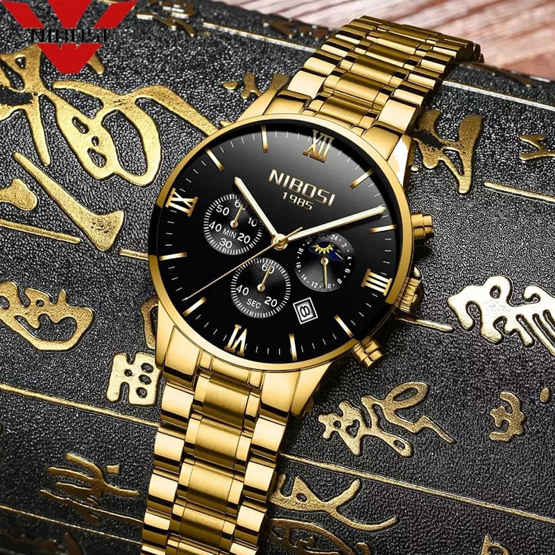 NIBOSI Fashion Men Watches Luxury Business Quartz Watch Men Sport Watch Metal Waterproof image 2