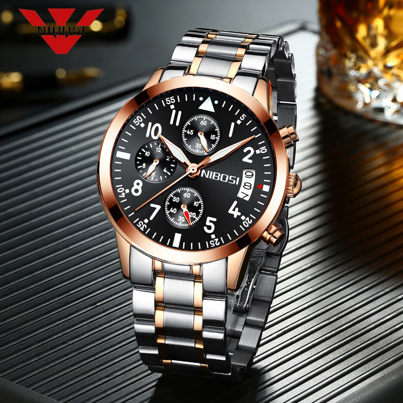 Nibosi Men Sport Casual Luxury Business Quartz Stainless Steel image 2
