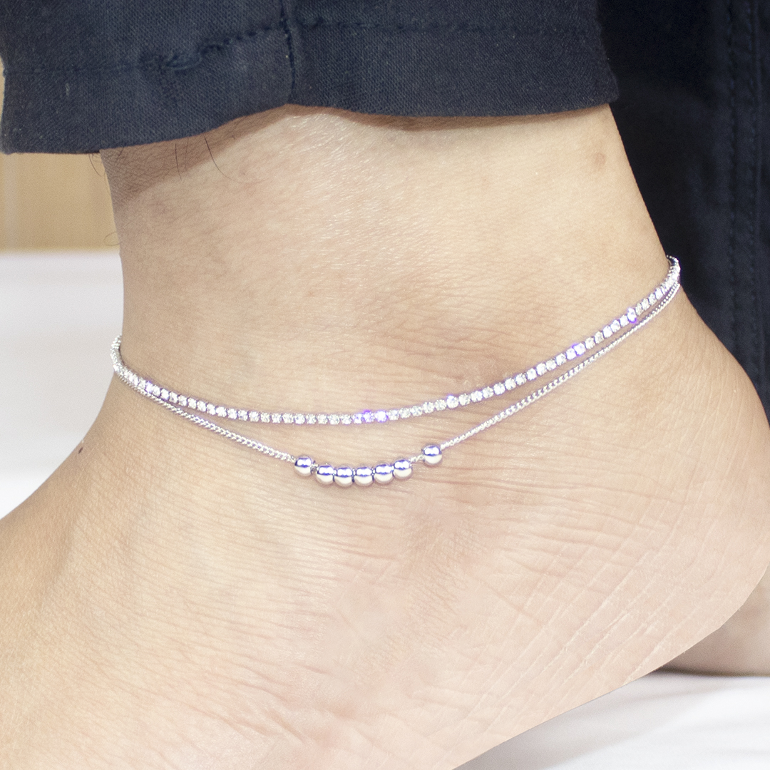 Stylish Silver Nupur (Anklet) For Women image 2