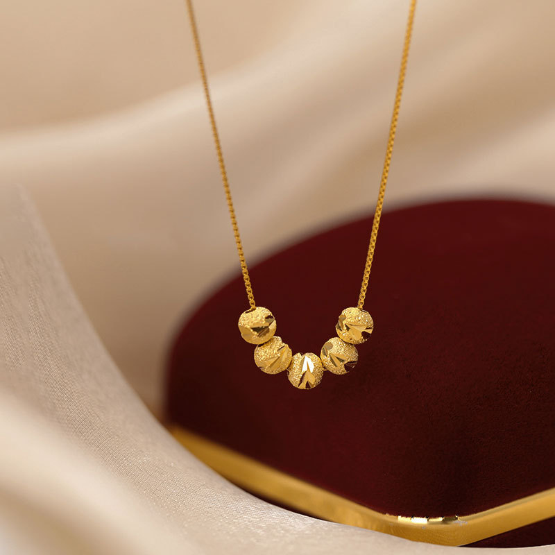 Gold Plated Luxury Jewellery Necklace for Five Blessings Female Love Transfer Necklace image 2