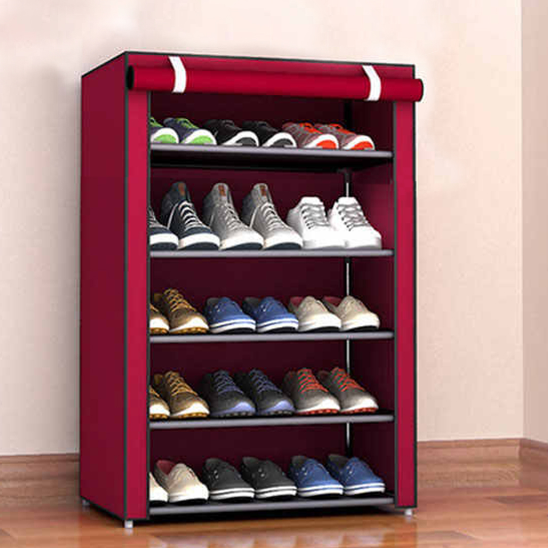 Multi layer DIY Combination Dust-proof Cloth Shoe Cabinet Folding Fabric Shoes Rack ( Multicolor ) image 2