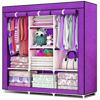 Portable Wardrobe and Folding Cloth Storage Almirah-88130 image 2