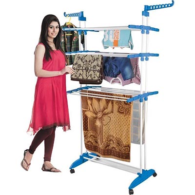 Stainless-Steel-Three-Layer-Cloth-Drying-Rack-Laundry-Hange